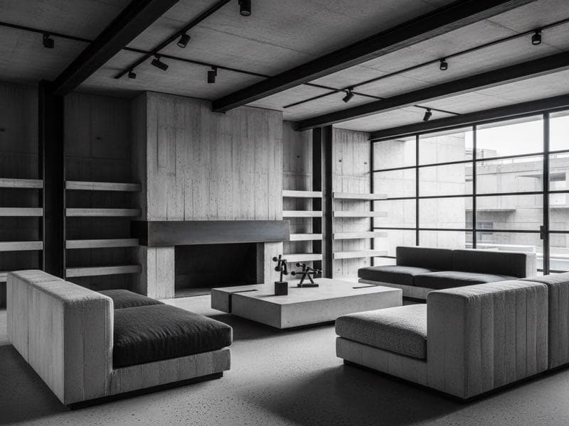 Virtuelles Home Staging im Brutalist-Stil — Beispielbild